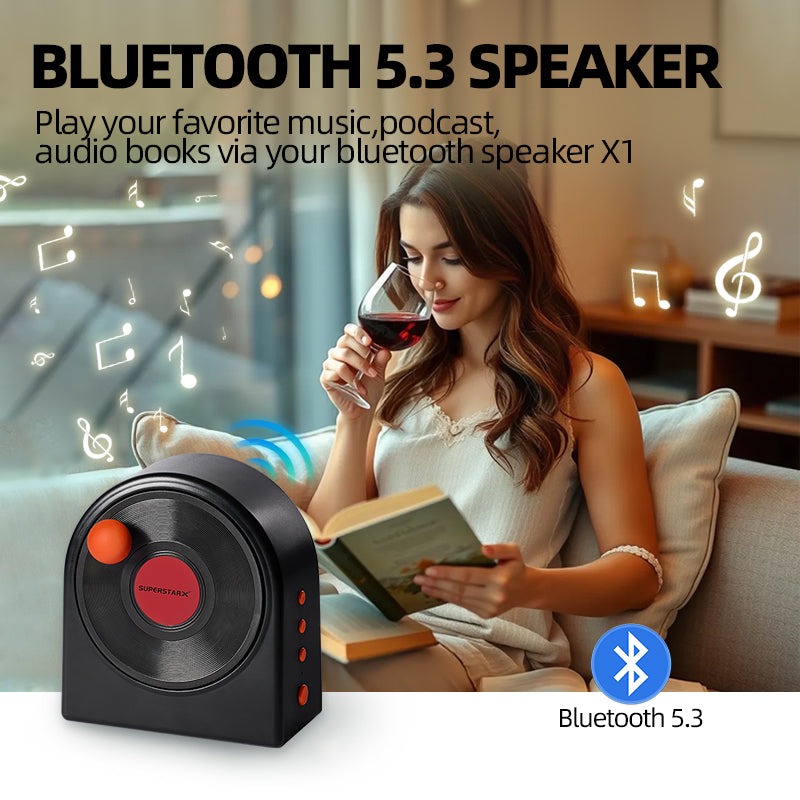 Pilipalastar gift CD retro vinyl  bluetooth X1 black speaker