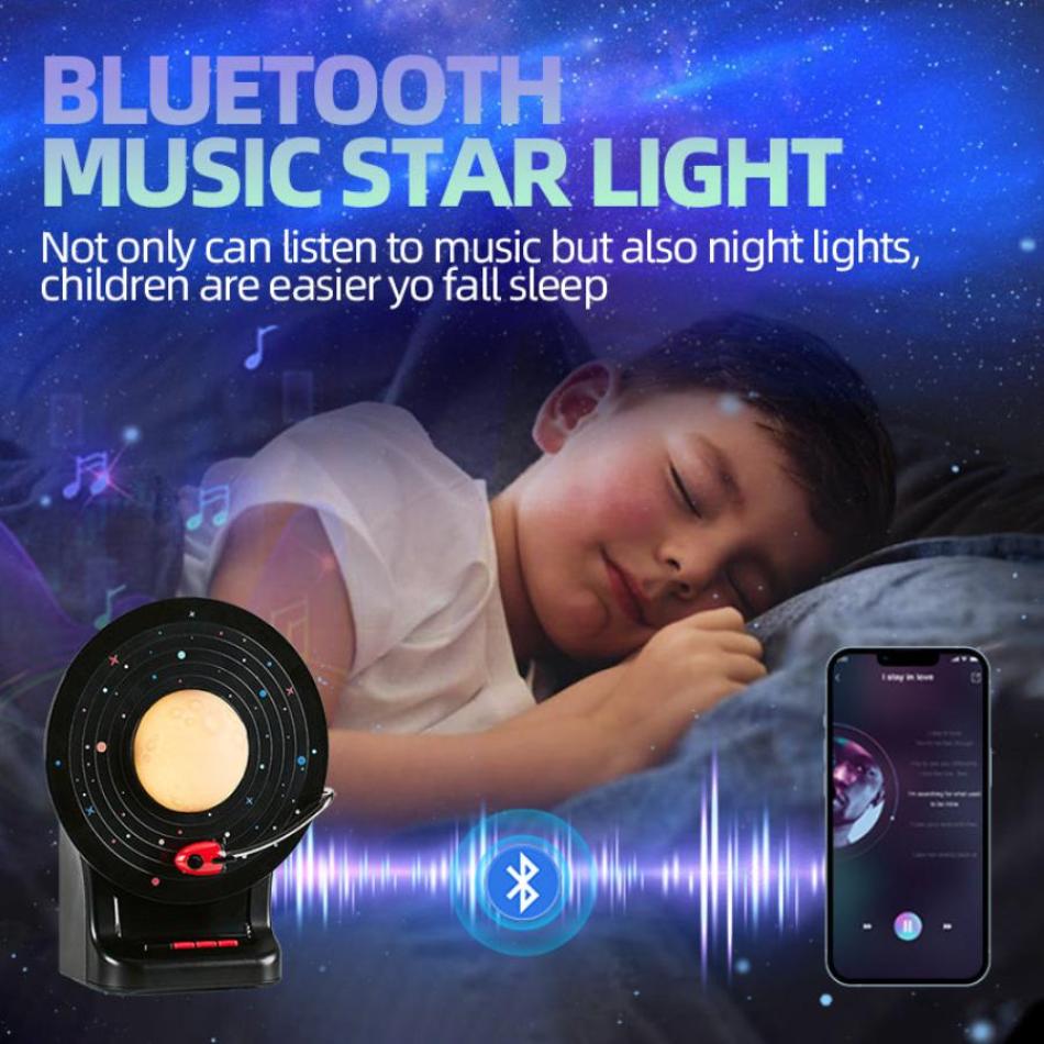 Pilipalastar Gift White CD Vinyl Retro Stepless Dimmable  Moon RGB Lighting Bluetooth X7  Speaker