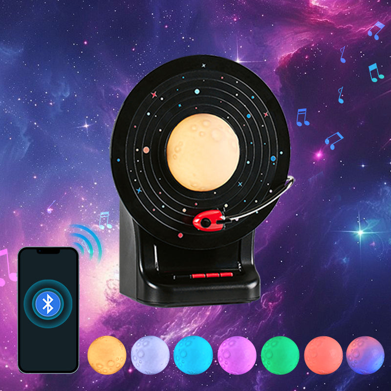 Pilipalastar Gift White CD Vinyl Retro Stepless Dimmable  Moon RGB Lighting Bluetooth X7  Speaker